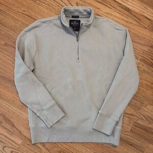 Hollister Men's gray quarter zip sweatshirt